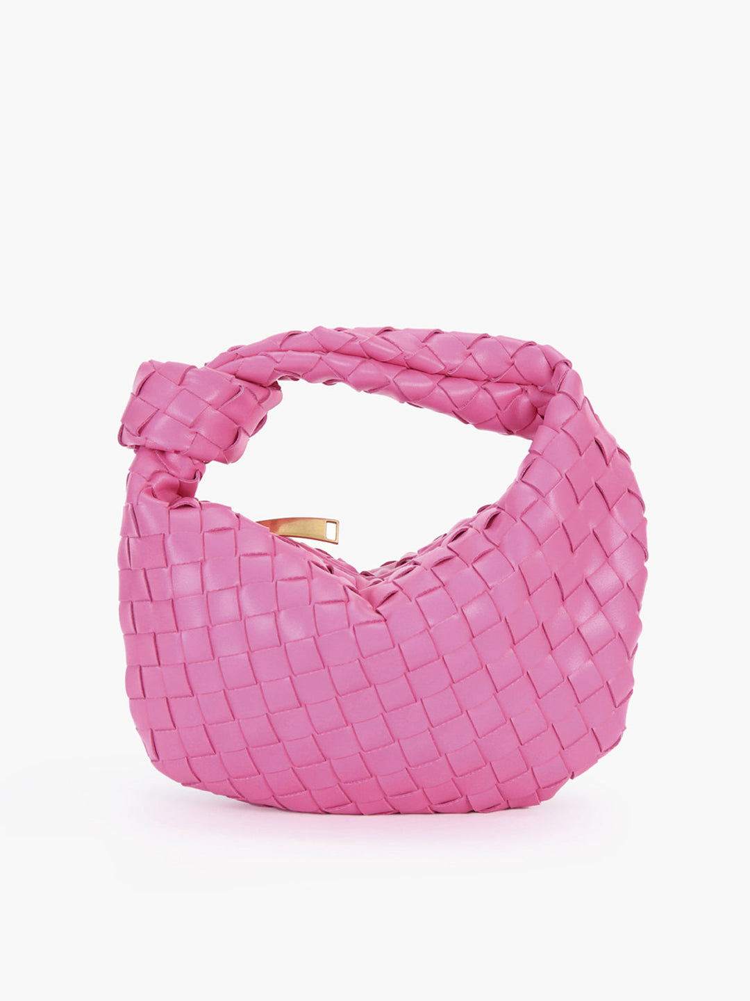 Chic women's braided shoulder bag with unique knot handles, a must-have accessory for any outfit.