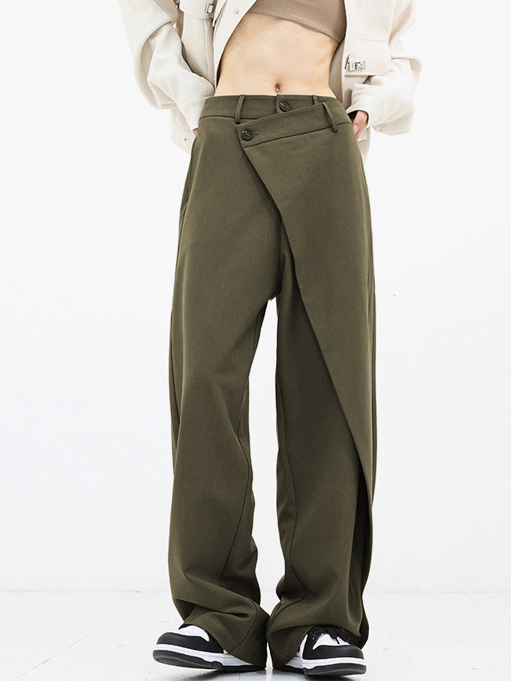 Chic women's asymmetrical pants, a unique design in comfortable relaxed fit.