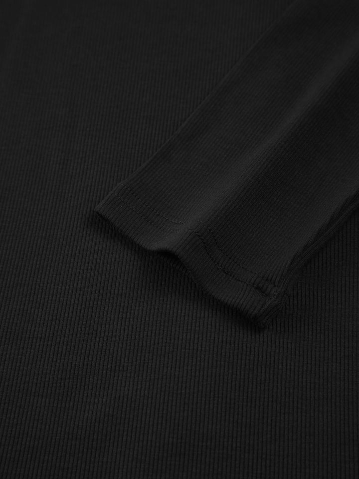 Women's short sleeve square neck top, detailed with elegant contrast trim, offering a modern, fashionable style.