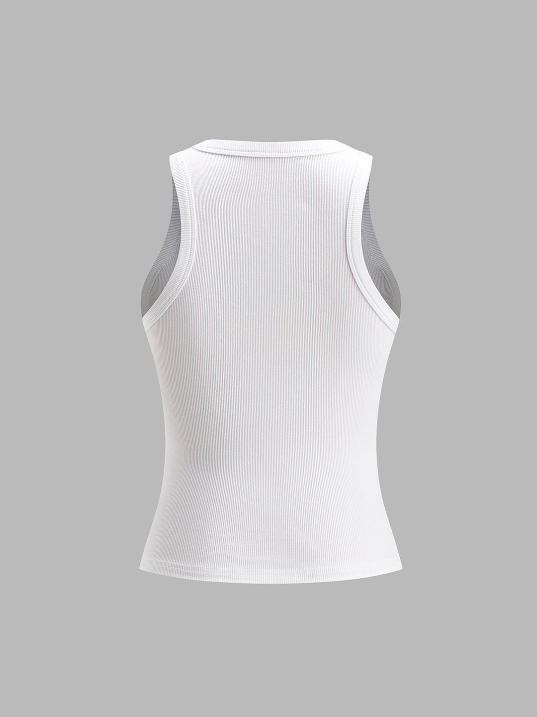 Modern women's ribbed crop tank, fitted and sleeveless, great for stylish layering & summer fashion.