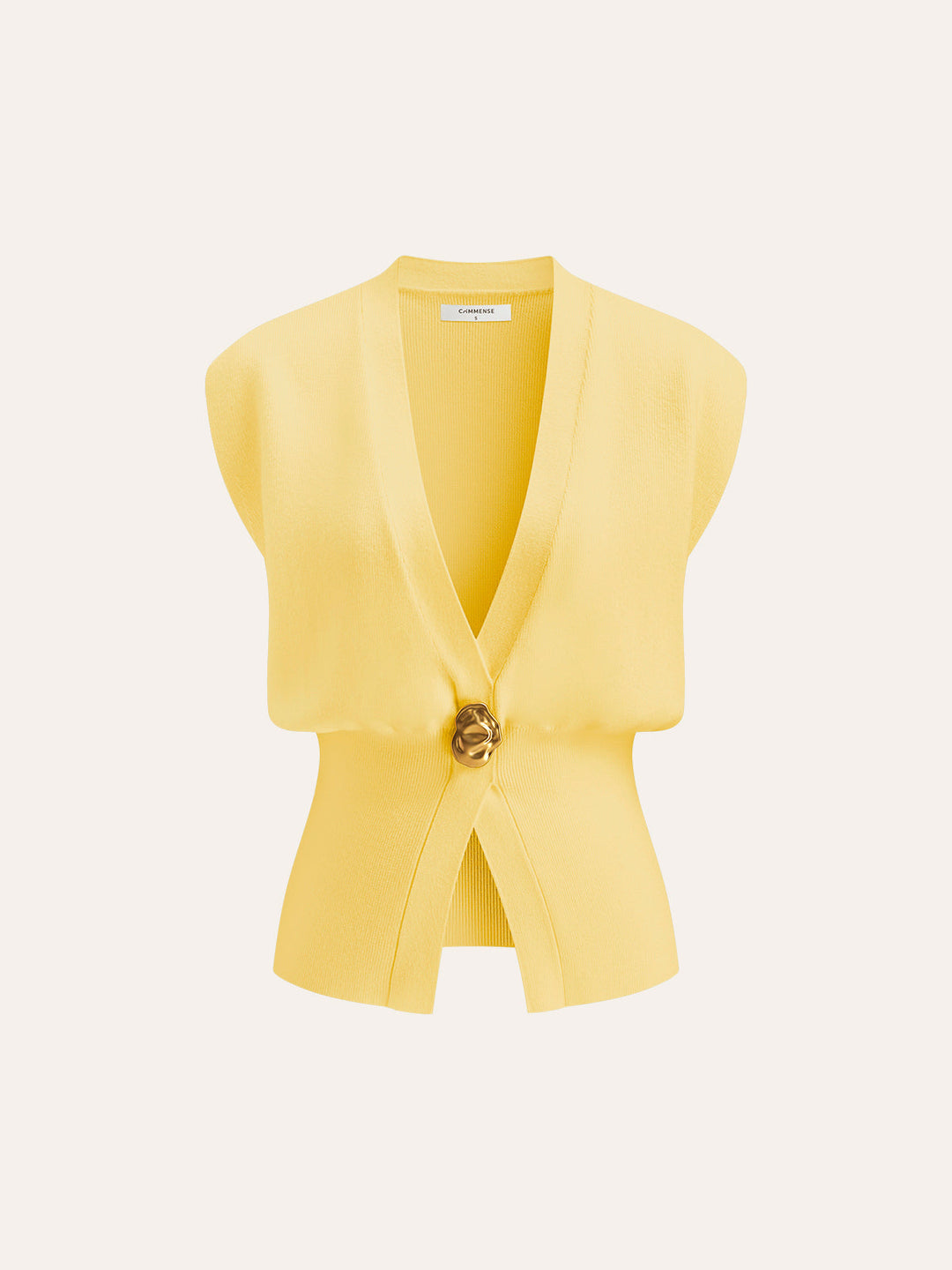 Preppy style women's V-neck buttoned sweater vest, a chic sleeveless top for fashionable and easy layering.
