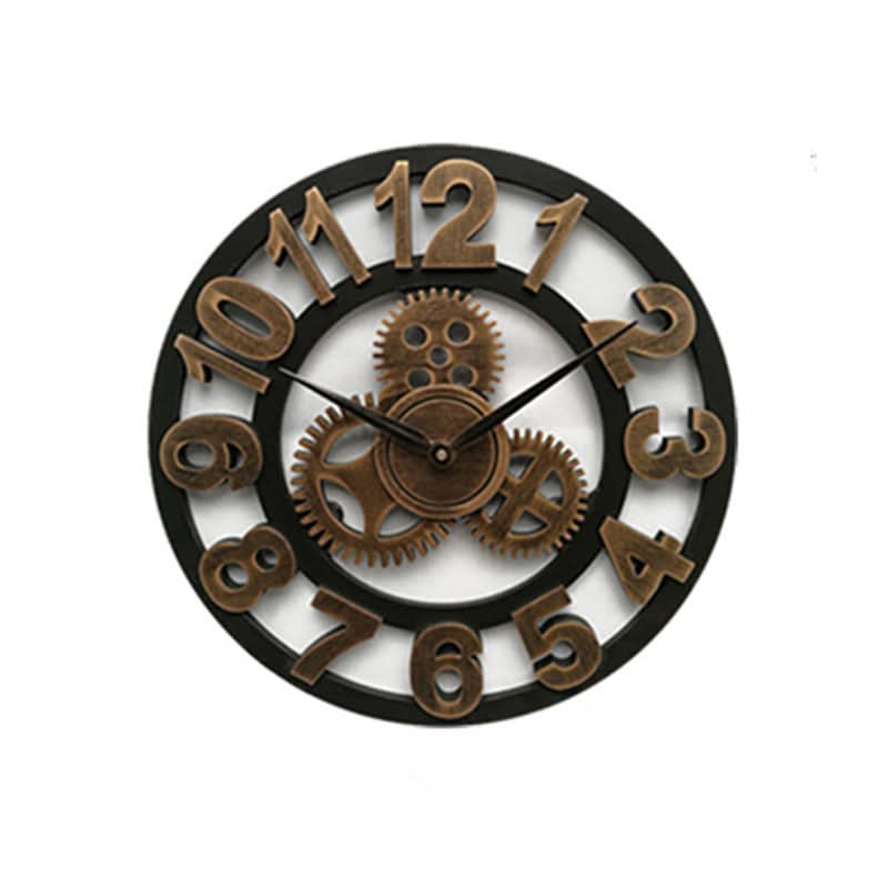 Stylish Retro Wall Clock in industrial design. Decorative MDF timepiece, ideal for living room or office.