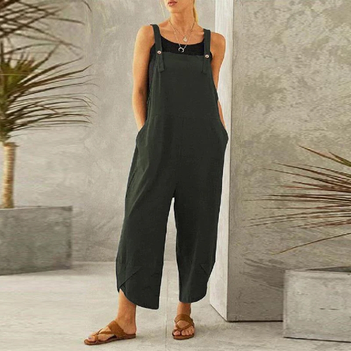 Women's Wide Leg Linen Jumpsuit