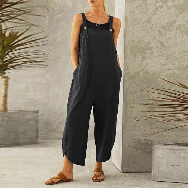 Women's Wide Leg Linen Jumpsuit