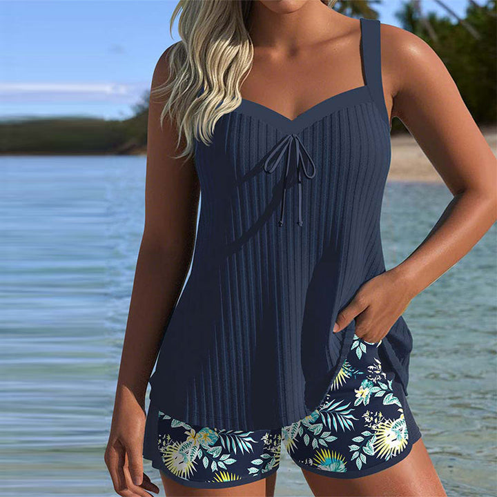 Women's Striped Tankini with Beach Shorts