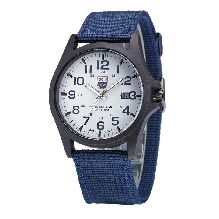 Durable men's illuminated watch, water-resistant, ideal for tactical use and challenging outdoor activities.