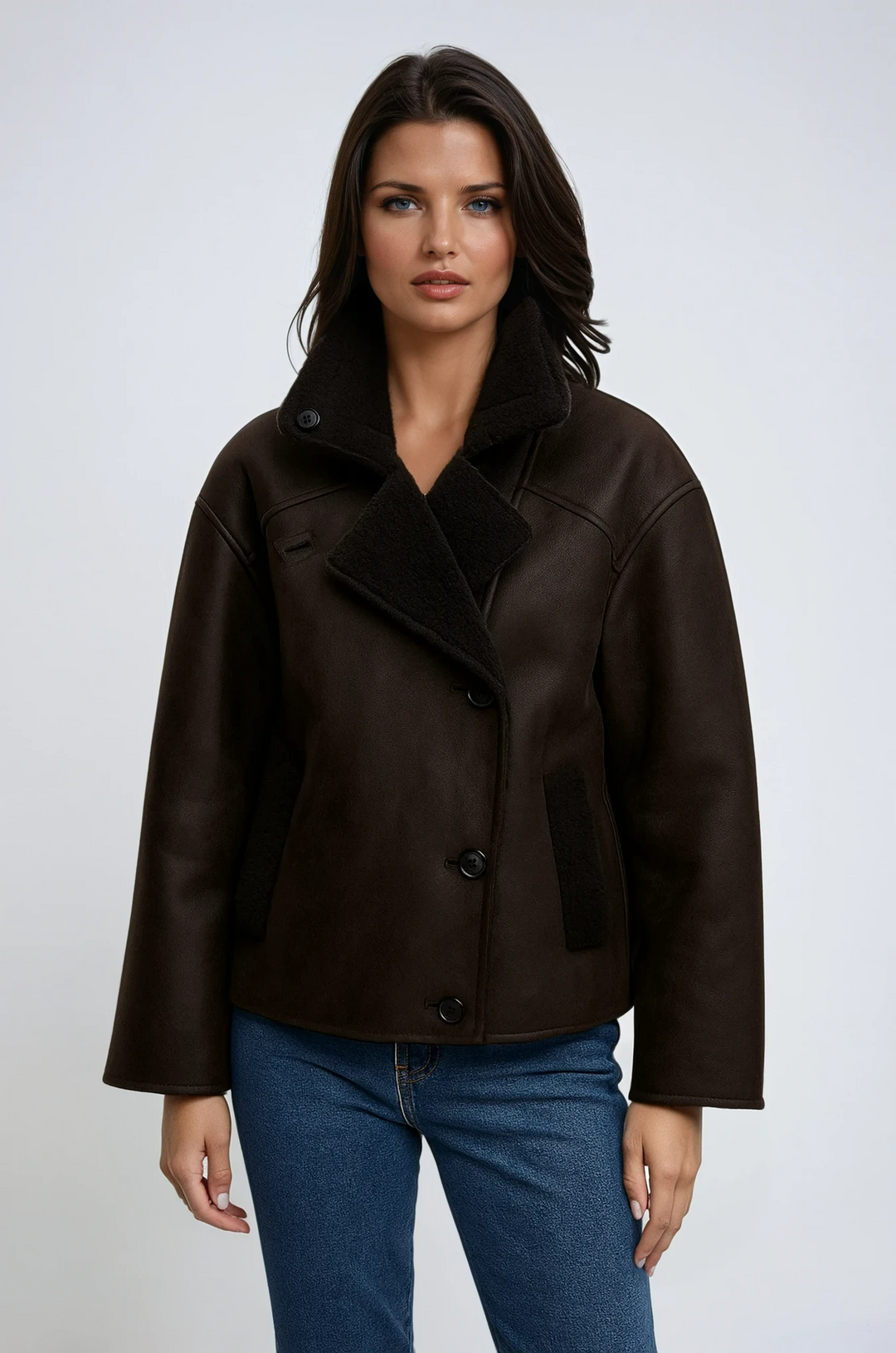 Women's vintage chic jacket for sophisticated everyday style; warm & fashionable outerwear for women.