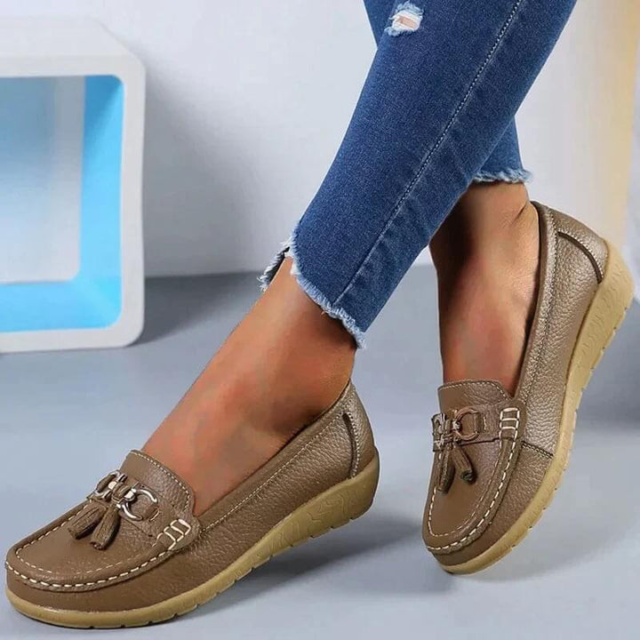 Women's Slip-On Loafers with Tassel Detail