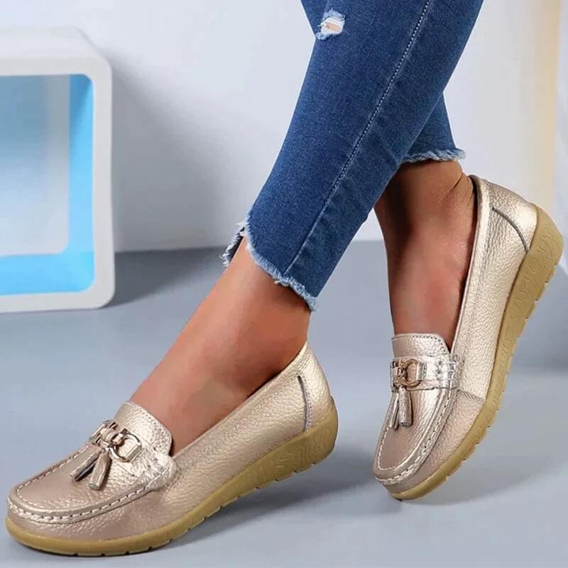 Women's Slip-On Loafers with Tassel Detail