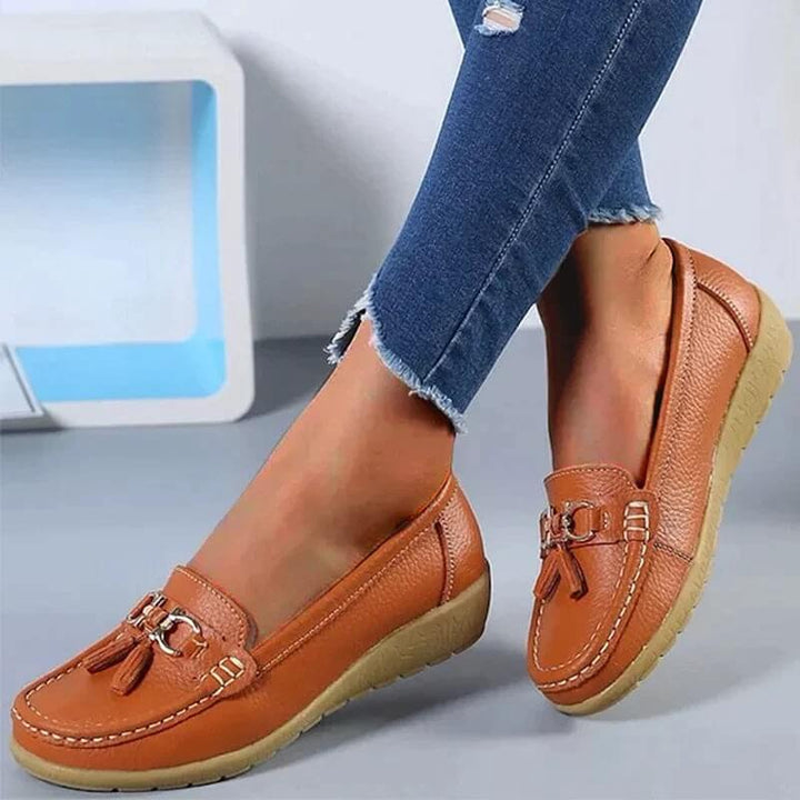 Women's Slip-On Loafers with Tassel Detail