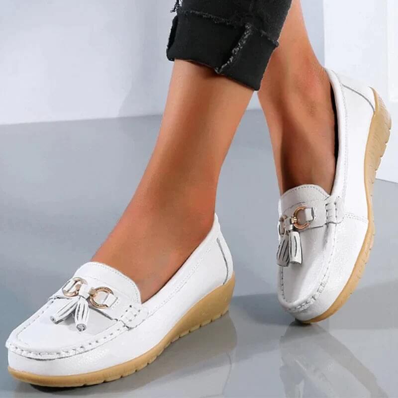 Women's Slip-On Loafers with Tassel Detail
