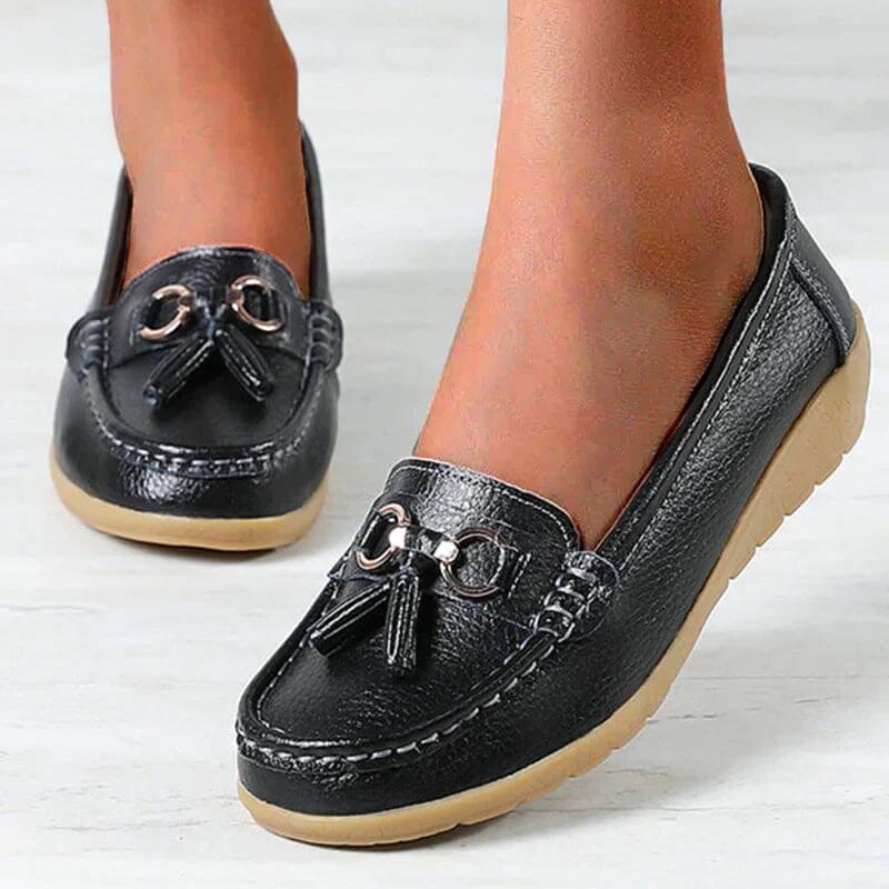 Women's Slip-On Loafers with Tassel Detail