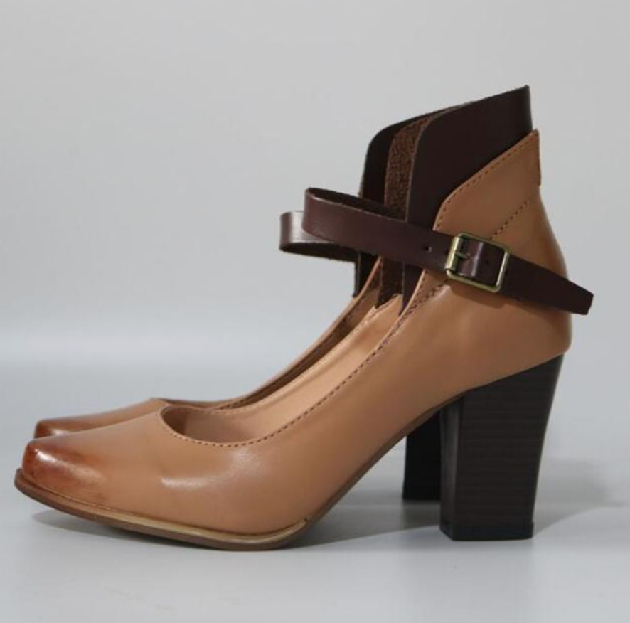 Chic women's heeled ankle strap sandals with open toe design. Comfortable, elegant footwear for summer parties & events.