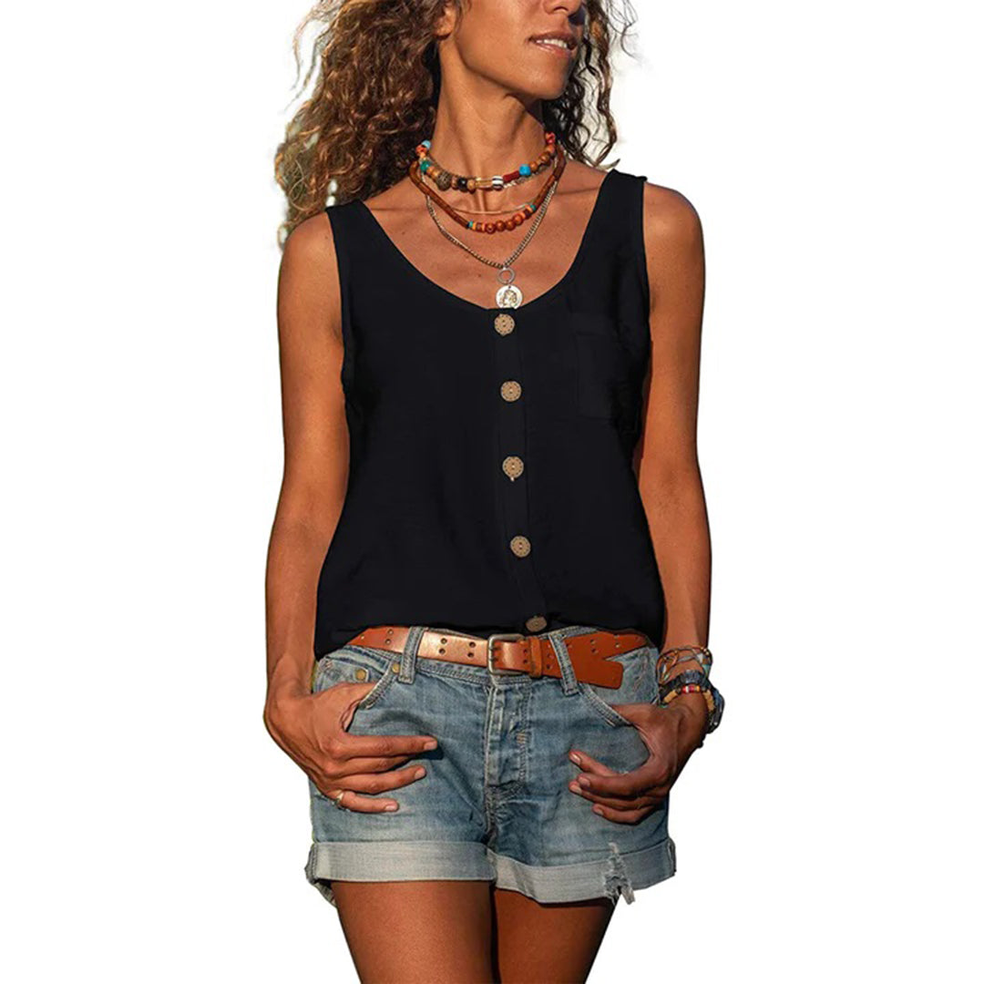 Women's Casual Sleeveless Top with Loose Fit