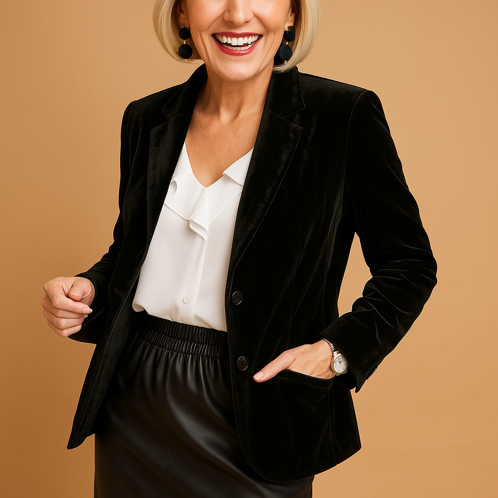 Women's tailored blazer in a versatile professional style, perfect for office attire & formal wear.