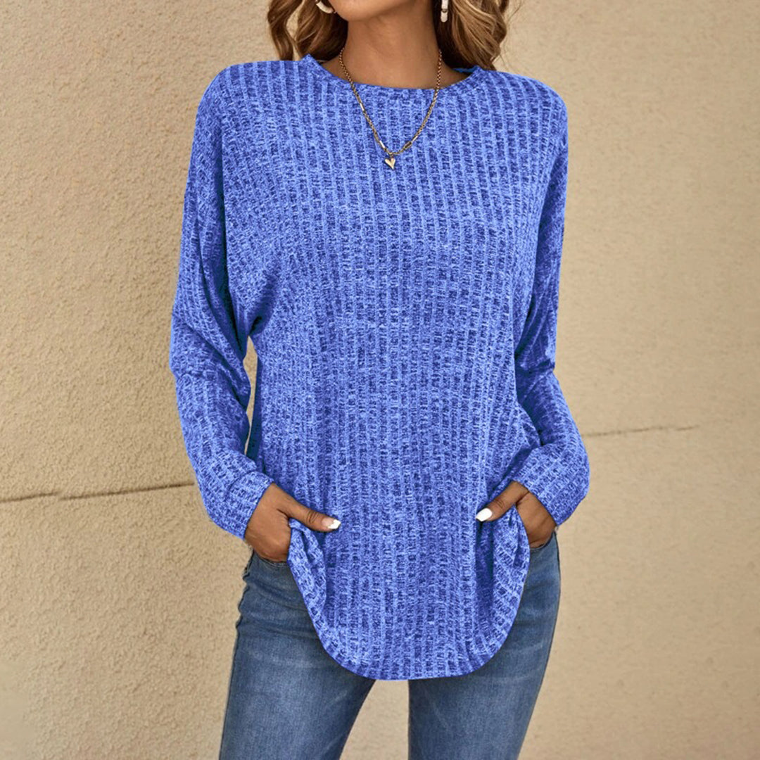 Comfortable women's crew neck sweater. Relaxed fit pullover, perfect for everyday wear.