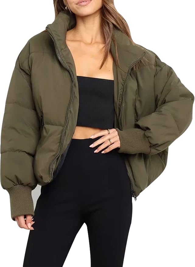 Must-have women's quilted puffer jacket, your go-to for stylish winter warmth.