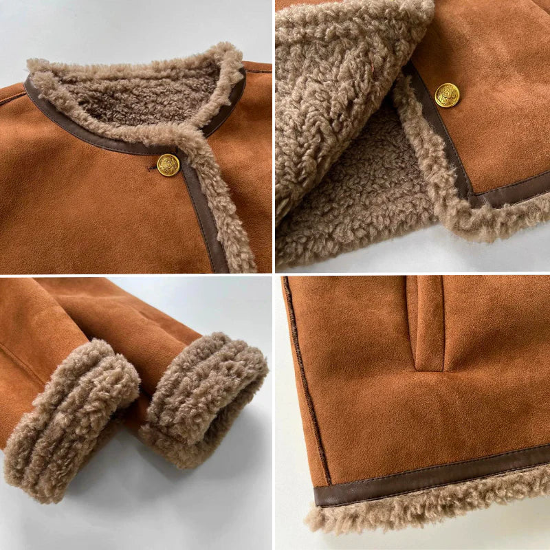 Insulated women's winter jacket, providing warm and elegant protection against cold weather; a stylish coat.