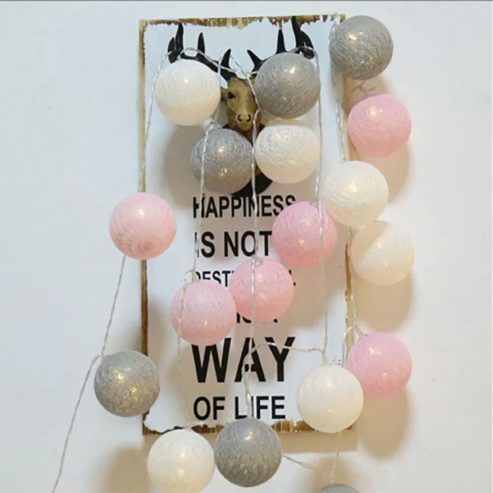 Versatile cotton ball LED lights, suitable for indoor use, parties, weddings, and events.