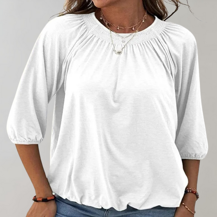 Women's stylish short sleeve t-shirt, a comfortable everyday top for spring and summer fashion.