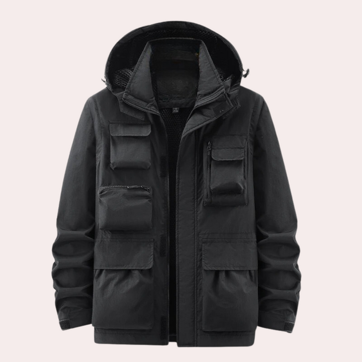 Men's warm winter parka. Waterproof & padded, regular fit coat for cold weather. Insulated hooded jacket.