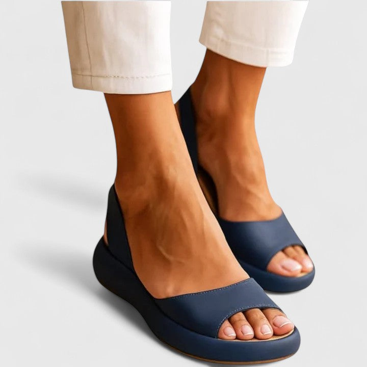 Women's Peep Toe Slingback Flatform Sandals