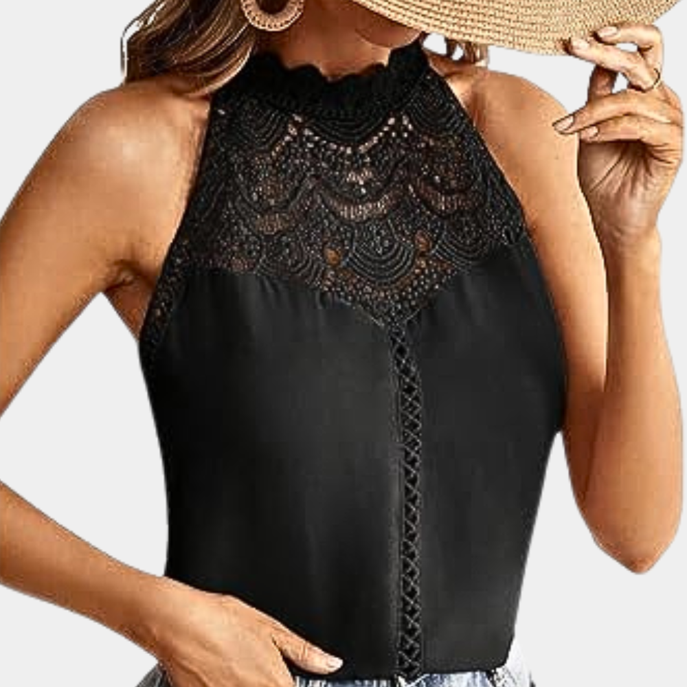 Women's Halter Neck Lace Top