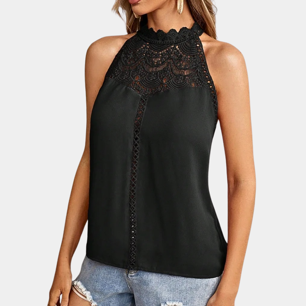 Women's Halter Neck Lace Top