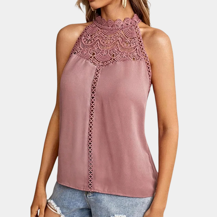 Women's Halter Neck Lace Top