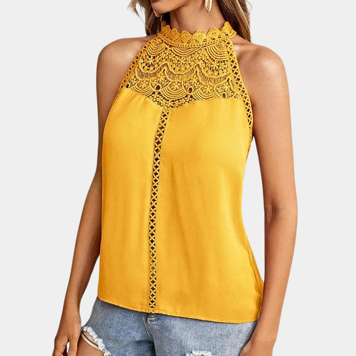 Women's Halter Neck Lace Top