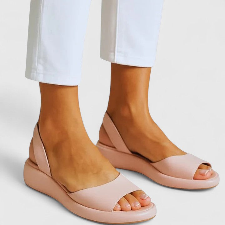 Women's Peep Toe Slingback Flatform Sandals