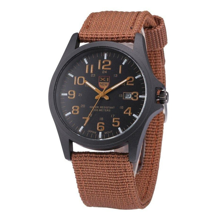 High-performance men's sports watch, illuminated dial, tactical features for outdoor & adventure enthusiasts.