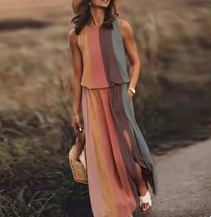 Women's Floral Crop Top & Maxi Skirt Set