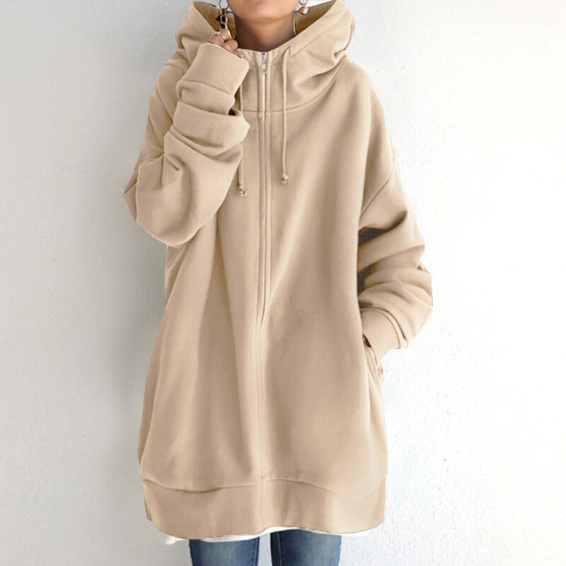 Women's relaxed fit oversized hooded jacket. Cozy & comfortable outerwear, ideal for everyday casual style.