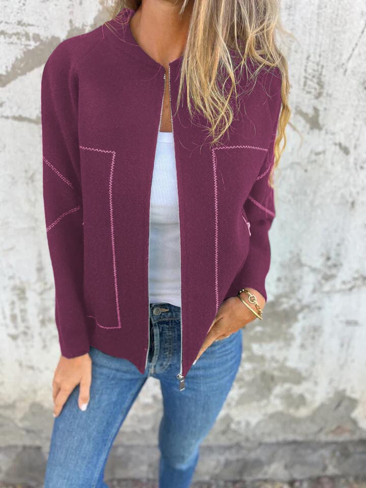 Casual women's zip vest, a lightweight outerwear option for an active yet stylish everyday look.