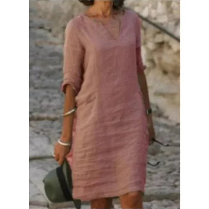 Effortless women's midi dress, ideal for summer fashion & casual outings.