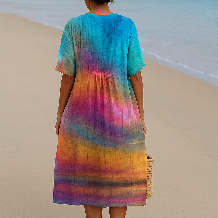 Women's Sunset Ombre Tie-Dye Dress