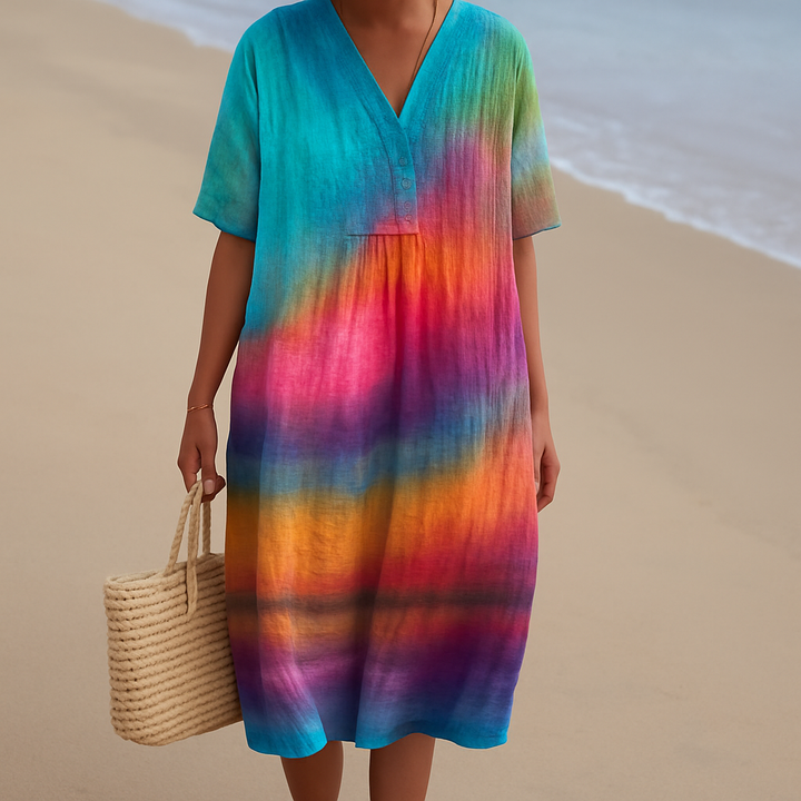 Women's Sunset Ombre Tie-Dye Dress