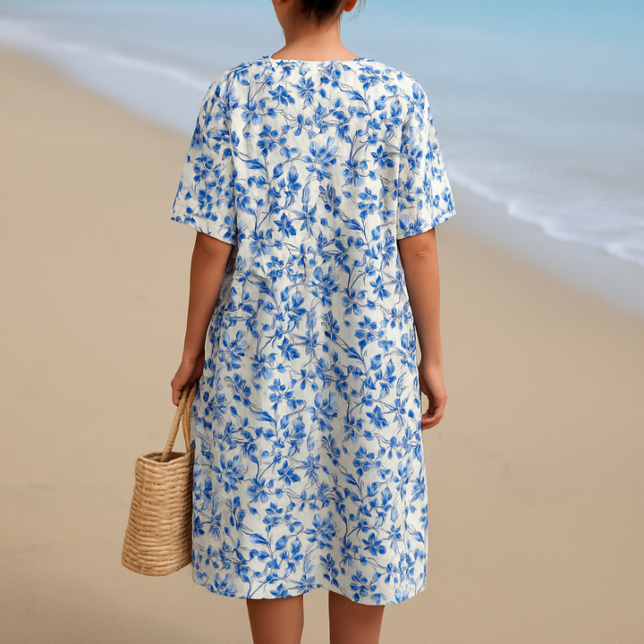 Women's Ivory Floral Print Dress