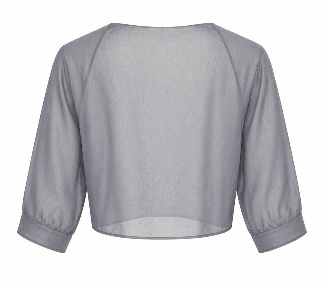 Women's Sheer Chiffon Tie Front Crop Cardigan