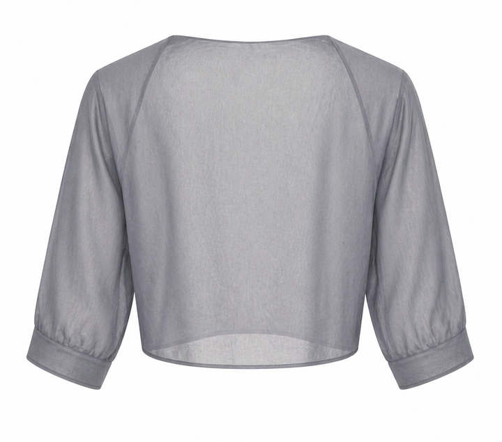 Women's Sheer Chiffon Tie Front Crop Cardigan