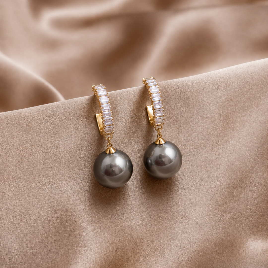 Pearl and Zirconia Earrings