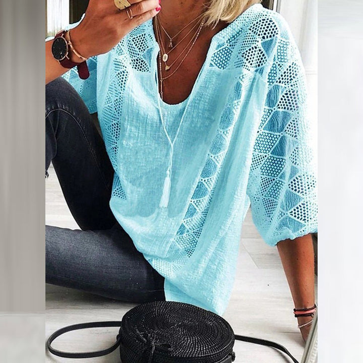 Chic Accent Women's Blouse with unique detailing, elegant & versatile. Perfect for office or stylish casual wear.