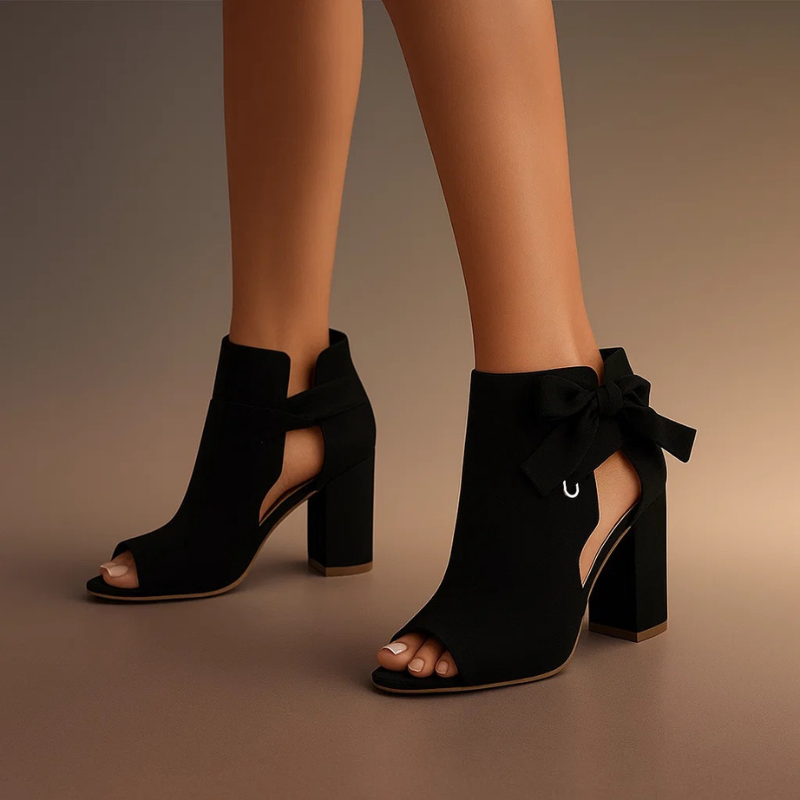 Chic women's peep toe block heels. Elegant, comfortable, and versatile for office, parties, & formal wear.