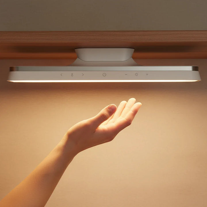 Rechargeable magnetic LED lamp. Cordless, easy installation, perfect home decor lighting solution for any room.