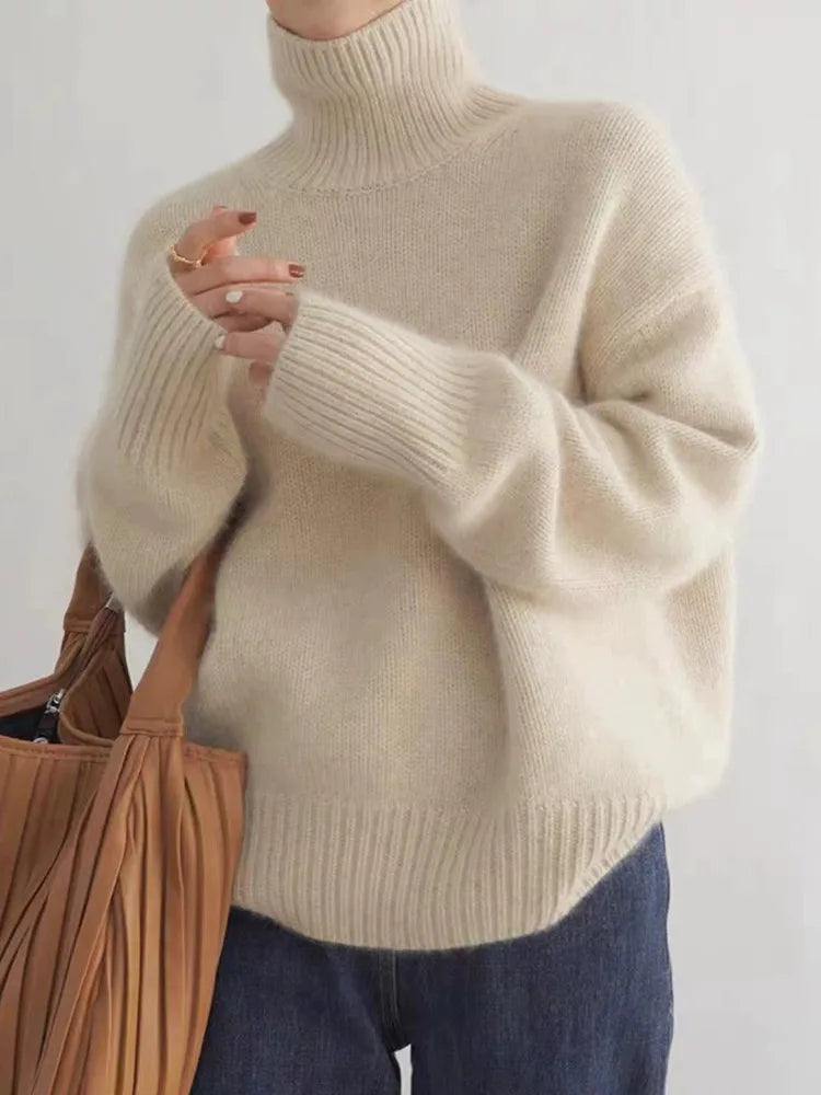 Elegant women's Catalina pullover sweater, long sleeve knit top for versatile fall & winter fashion.