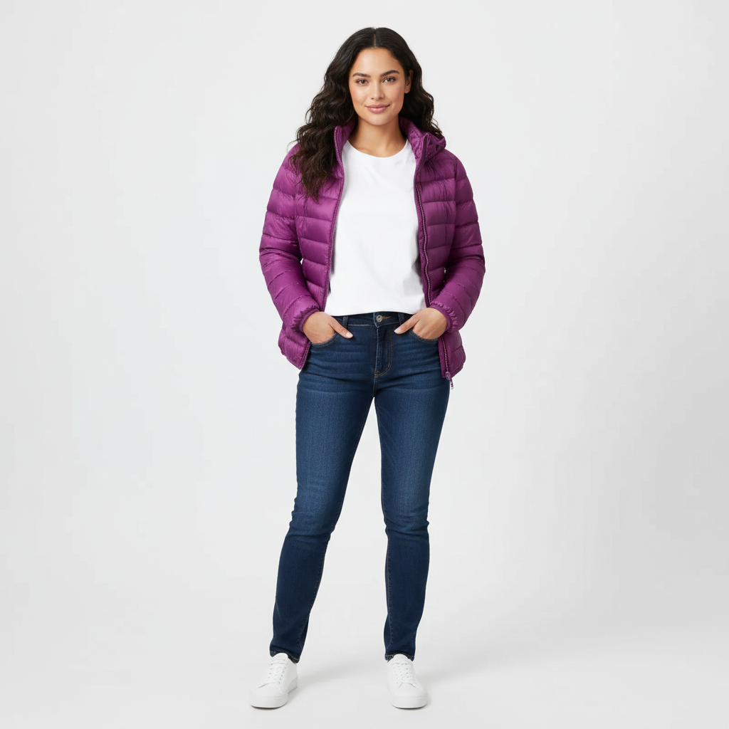 Warm & cozy women's puffer jacket, perfect for modern, active, and everyday winter fashion.