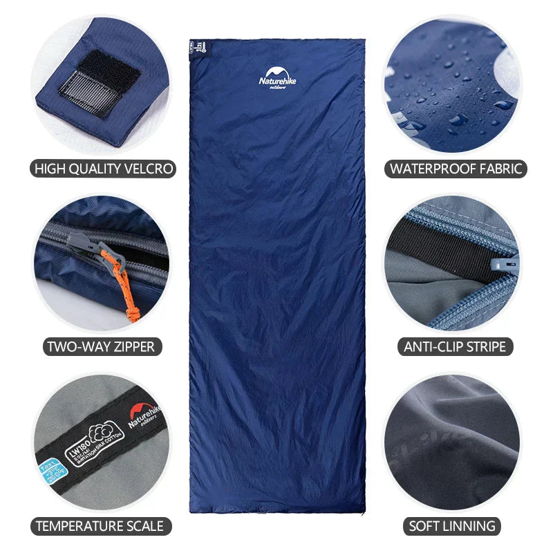 Warm, breathable sleeping bag for camping and hiking. Compact outdoor gear, perfect for travel & easy portability.