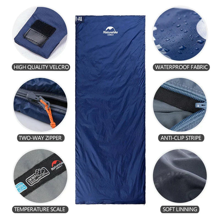 Warm, breathable sleeping bag for camping and hiking. Compact outdoor gear, perfect for travel & easy portability.