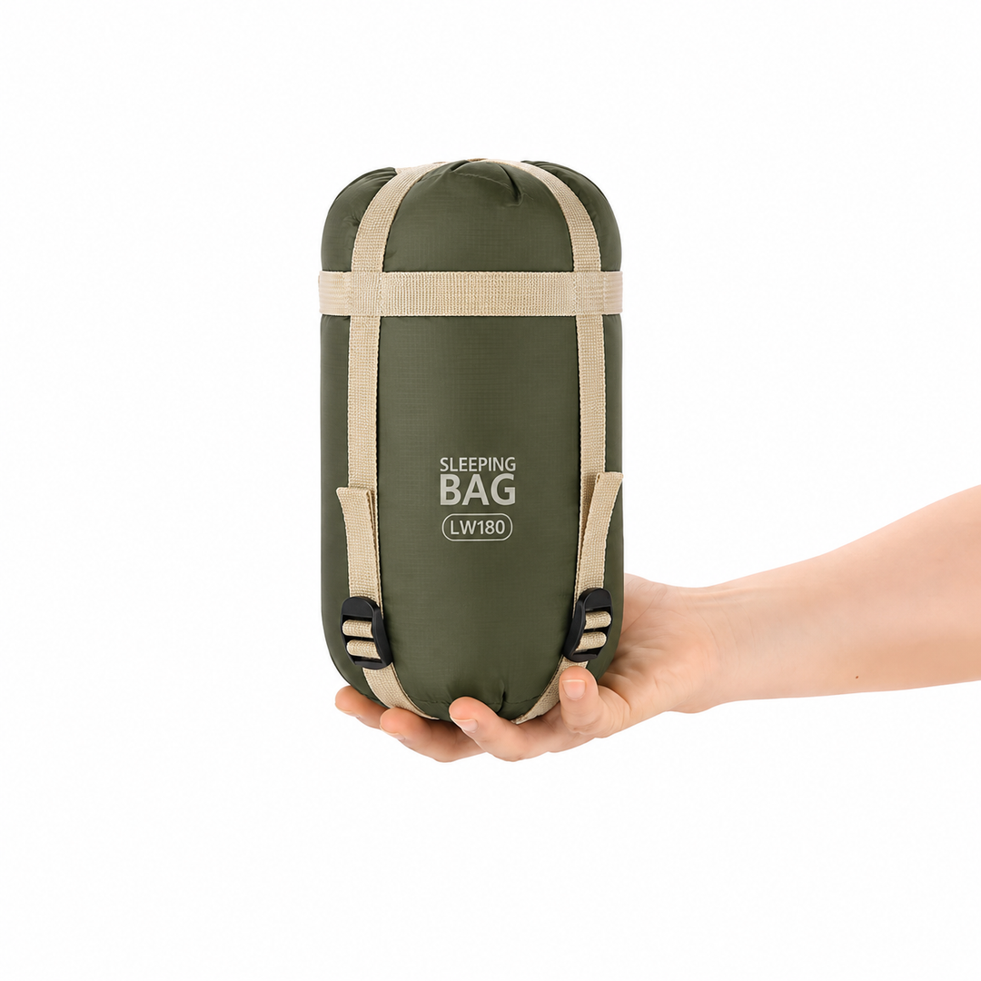 Compact outdoor sleeping bag for comfortable camping & hiking. Lightweight, warm, and portable travel gear for all.